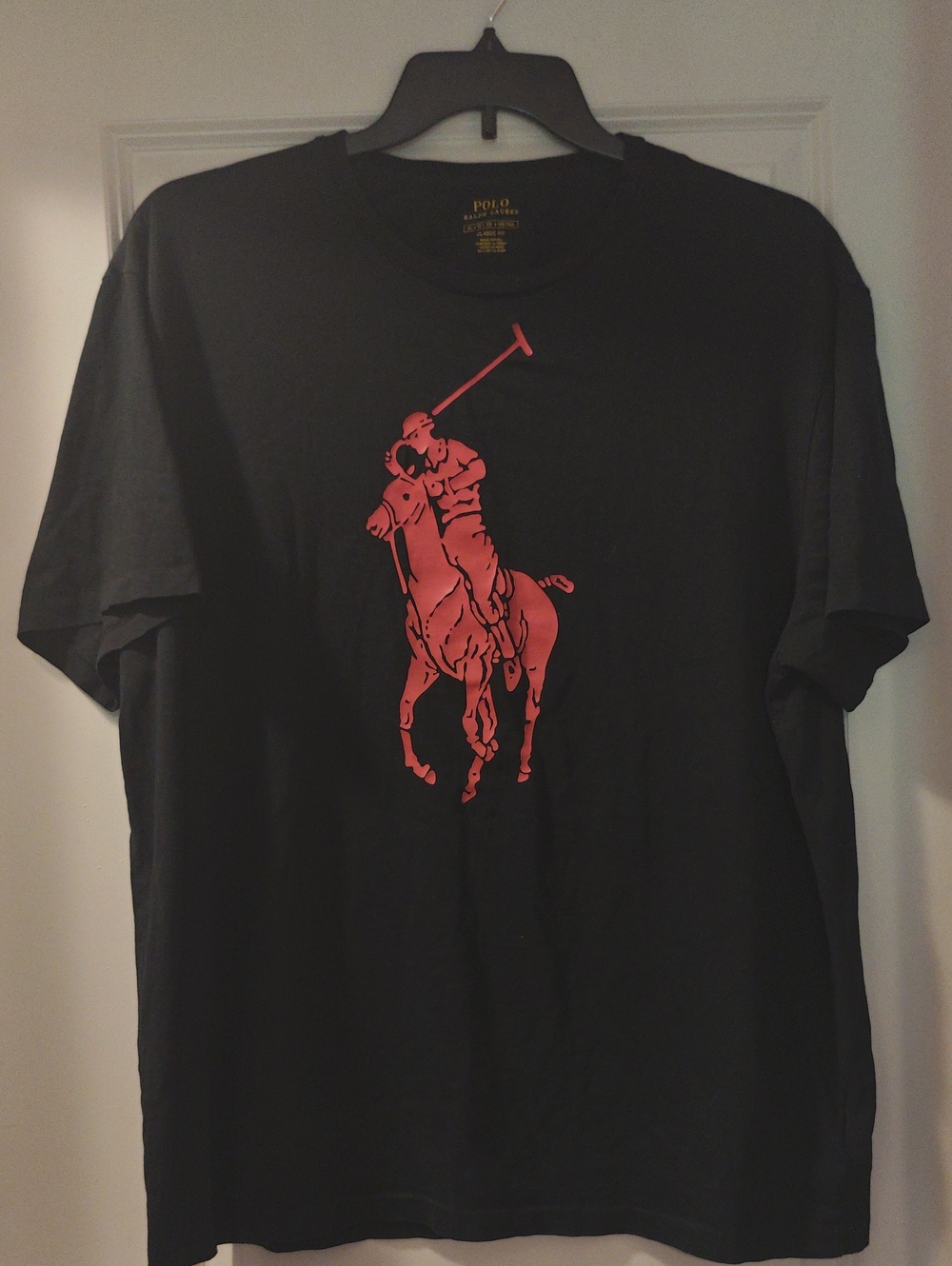 Polo by Ralph Lauren Black Short-Sleeve Tee with Large Red Polo Player